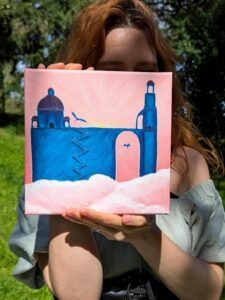 Peinture Originale "The blue Dragon Gate"