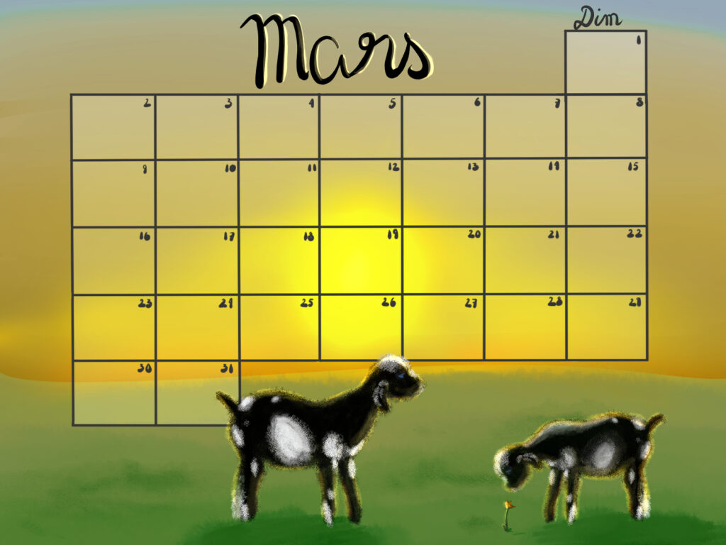 calendrier mars 2026 jpeg